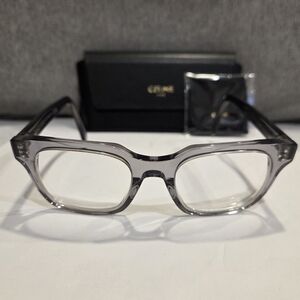 Celine 3 DOTS CL50120I 020 Transparent Grey Geometric Men's Eyeglasses